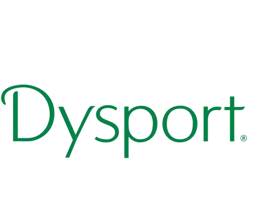 Dysport logo in green text.